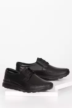 Повседневная мужская обувь из натуральной кожи с круглым носком на шнуровке 42256 GNDER(R), черный