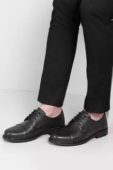 Повседневная мужская обувь из натуральной кожи с круглым носком на шнуровке 42161 GNDER(R), черный