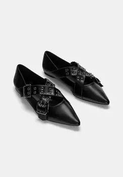 Повседневная обувь CRISS-CROSS STRAPS, FLATS PULL&BEAR, черный