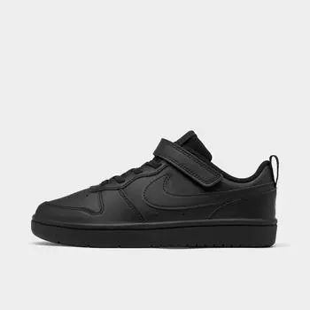Повседневная обувь на липучке Nike Court Borough Low 2 для маленьких детей, черный