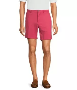 Повседневная одежда Roundtree & Yorke с плоской передней частью 7 Потертые шорты чинос по внутреннему шву, розовый