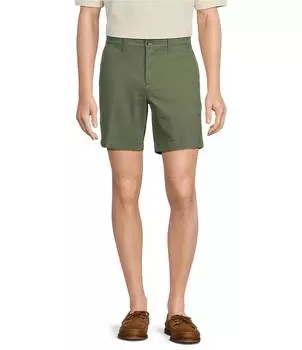 Повседневная одежда Roundtree & Yorke с плоской передней частью 7 Потертые шорты чинос по внутреннему шву, зеленый