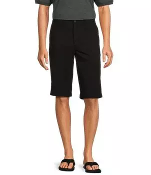 Повседневная повседневная одежда Roundtree & Yorke, потертая, с плоской передней частью, 13 Шорты-чиносы, черный