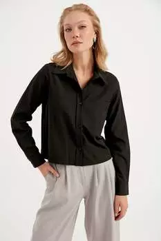 Повседневная рубашка без воротника Herita, черный