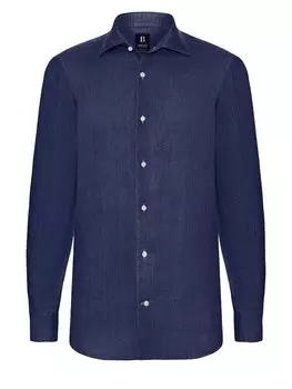 Повседневная рубашка Boggi Milano Regular fit Button Up Shirt, темно-синий