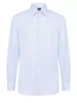 Повседневная рубашка Boggi Milano Slim fit Button Up Shirt, светло-синий