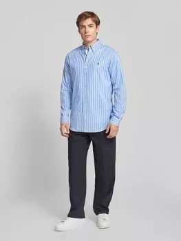 Повседневная рубашка Custom Fit с вышитым логотипом Polo Ralph Lauren, синий