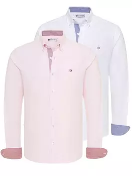 Повседневная рубашка Dandalo Regular fit Button Up Shirt, цвет light blue/light pink