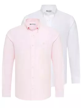 Повседневная рубашка Dandalo Regular fit Button Up Shirt, цвет pink/white