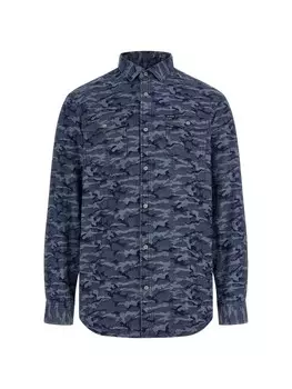 Повседневная рубашка GUESS Regular fit Button Up Shirt, синий