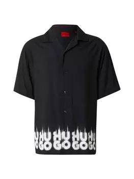 Повседневная рубашка HUGO Comfort fit Button Up Shirt Espino, черный