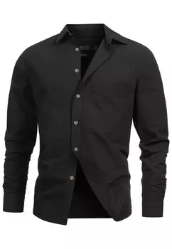 Повседневная рубашка INDICODE JEANS Regular fit Button Up Shirt Caix, черный