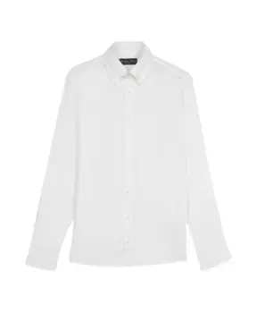 Повседневная рубашка из льна с планкой на пуговицах Brooks Brothers, белый