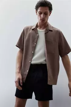 Повседневная рубашка из лиоцелла обычного кроя H&M, бежевый