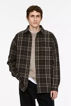 Повседневная рубашка из смесовой шерсти Arket, коричневый