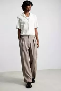 Повседневная рубашка из тонкой вязки обычного кроя H&M, белый