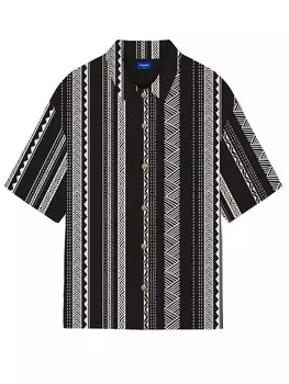 Повседневная рубашка JACK & JONES Comfort fit Button Up Shirt, черный