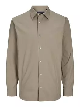 Повседневная рубашка JACK & JONES Comfort fit Button Up Shirt, серо-коричневый