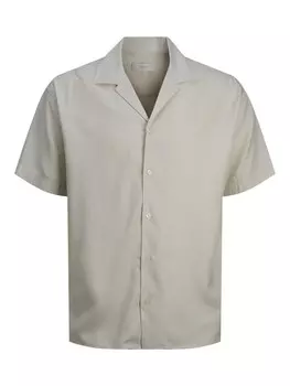 Повседневная рубашка JACK & JONES Comfort fit Button Up Shirt, серо-бежевый