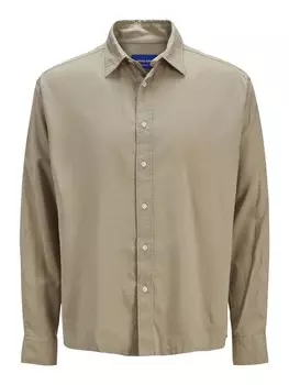 Повседневная рубашка JACK & JONES Comfort fit Button Up Shirt, бежевый