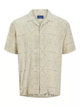 Повседневная рубашка JACK & JONES Comfort fit Button Up Shirt, цвет light beige/dark beige