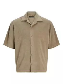 Повседневная рубашка JACK & JONES Comfort fit Button Up Shirt, коричневый