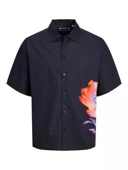 Повседневная рубашка JACK & JONES Comfort fit Button Up Shirt Jcobloom, темно-синий