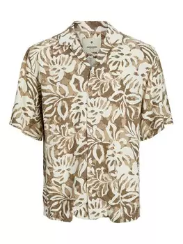 Повседневная рубашка JACK & JONES Comfort fit Button Up Shirt JJBlurexton, цвет chamois/ecru/dark beige