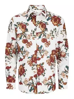 Повседневная рубашка JACK & JONES Regular fit Button Up Shirt JPRNordic Flores, белый