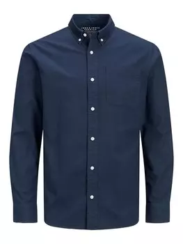 Повседневная рубашка JACK & JONES Regular fit Button Up Shirt JPRBLUBrook, ночной синий