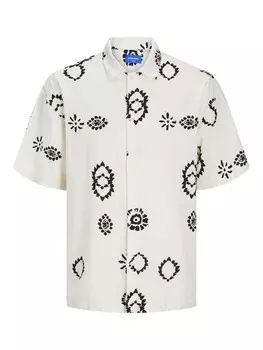 Повседневная рубашка JACK & JONES Regular fit Button Up Shirt JORNoto, натуральный белый