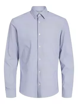 Повседневная рубашка JACK & JONES Slim fit Button Up Shirt, светло-синий