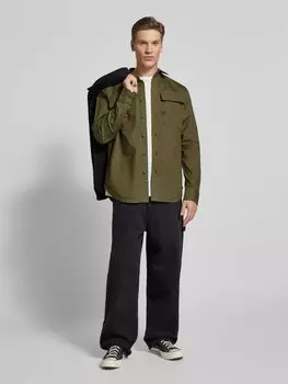 Повседневная рубашка классического кроя с нашивкой-лейблом G-Star Raw, оливковый