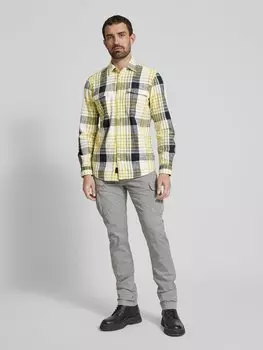 Повседневная рубашка классического кроя с воротником-стойкой camel active, оливковый