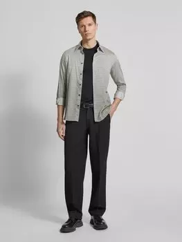 Повседневная рубашка классического кроя с воротником-стойкой Emporio Armani