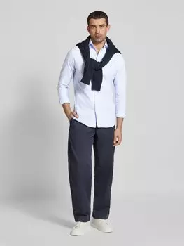 Повседневная рубашка классического кроя с воротником-стойкой Profuomo, синий