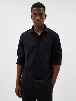 Повседневная рубашка Koton Regular fit Button Up Shirt, черный