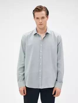 Повседневная рубашка Koton Regular fit Button Up Shirt, мятный