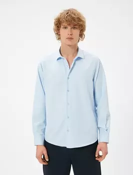 Повседневная рубашка Koton Regular fit Button Up Shirt, светло-синий