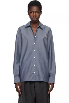 Повседневная рубашка Maison Kitsun, индиго