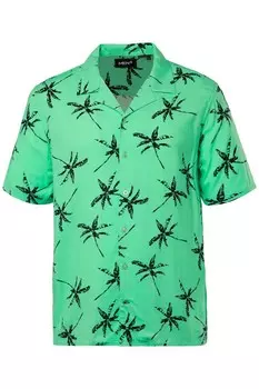 Повседневная рубашка Men Plus Regular fit Button Up Shirt, зеленый