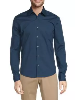 Повседневная рубашка на пуговицах Ermo Slim Fit Hugo, темно-синий