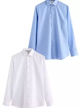 Повседневная рубашка Next Regular fit Button Up Shirt, цвет blue/white