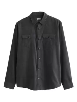 Повседневная рубашка Next Regular fit Button Up Shirt, темно-серый