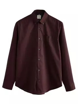 Повседневная рубашка Next Regular fit Button Up Shirt, цвет bordeaux/wine red