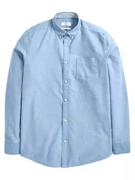 Повседневная рубашка Next Regular fit Button Up Shirt, светло-синий