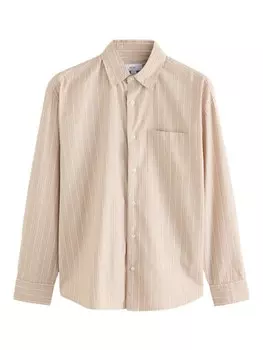 Повседневная рубашка Next Regular fit Button Up Shirt, бежевый