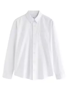 Повседневная рубашка Next Regular fit Button Up Shirt, белый