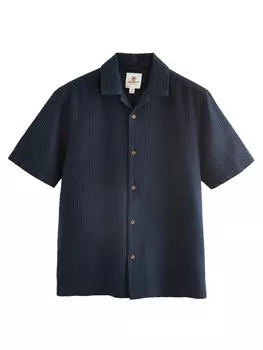 Повседневная рубашка Next Regular fit Button Up Shirt, темно-синий