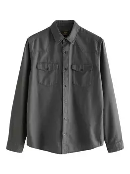 Повседневная рубашка Next Regular fit Button Up Shirt, темно-серый